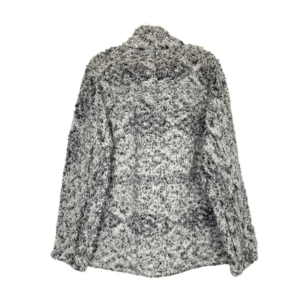 Dylan True Grit Snowcap Sherpa Fleece Oversized Pullover S Pockets 1/4 Zip Gray - Picture 4 of 8